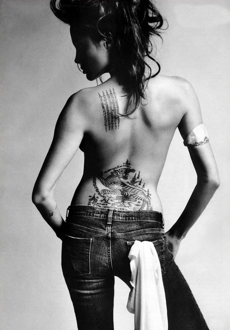 ancient egyptians angelina jolie back tattoos beautiful flower butterfly